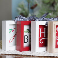 Metal and Wood Christmas Tabletop Sign