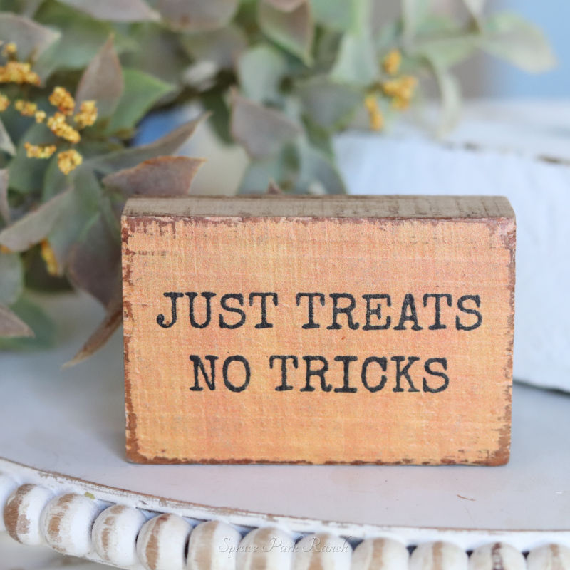 Halloween Mini Block Sign Orange