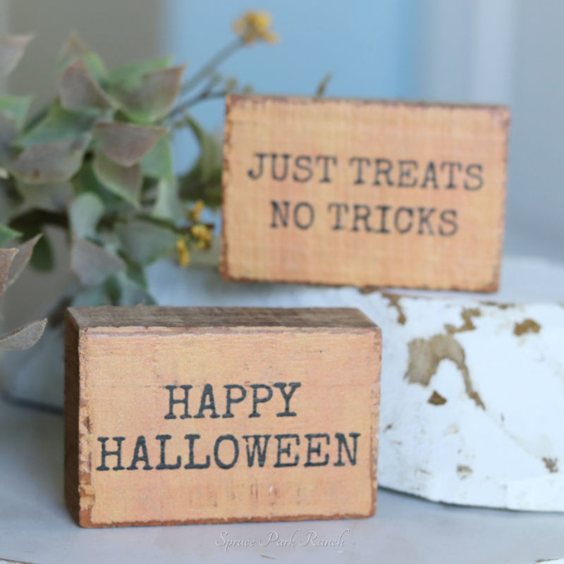 Halloween Mini Block Sign Orange