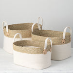Seagrass and Cotton Rectangular Basket
