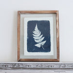 Glass Framed Navy Fern Print