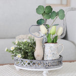 One Tiered Round Tray Whitewashed
