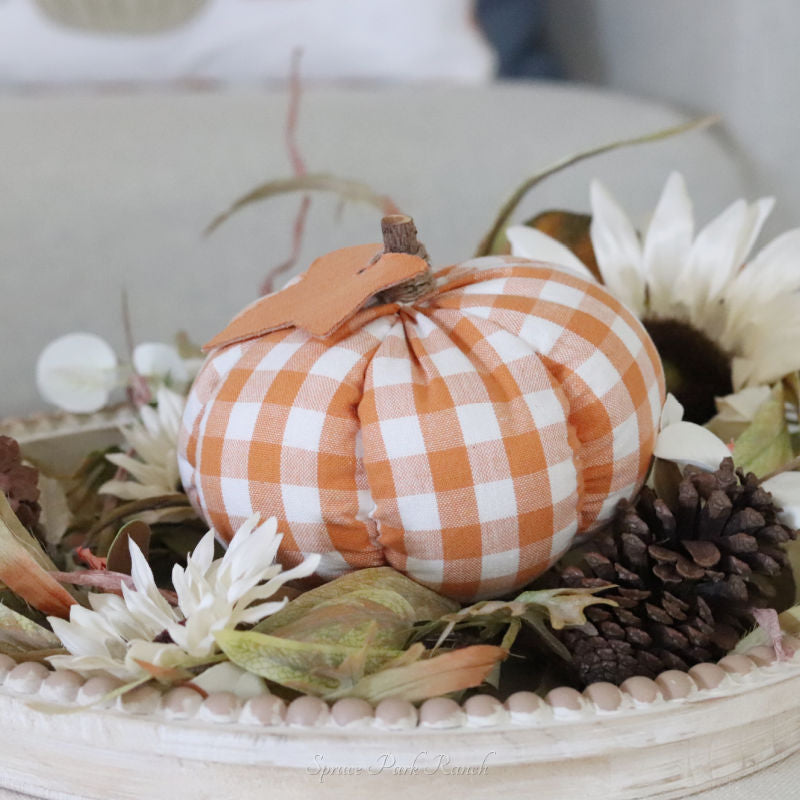 Orange Plaid Check Pumpkin