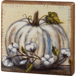 Block Sign White Pumpkin