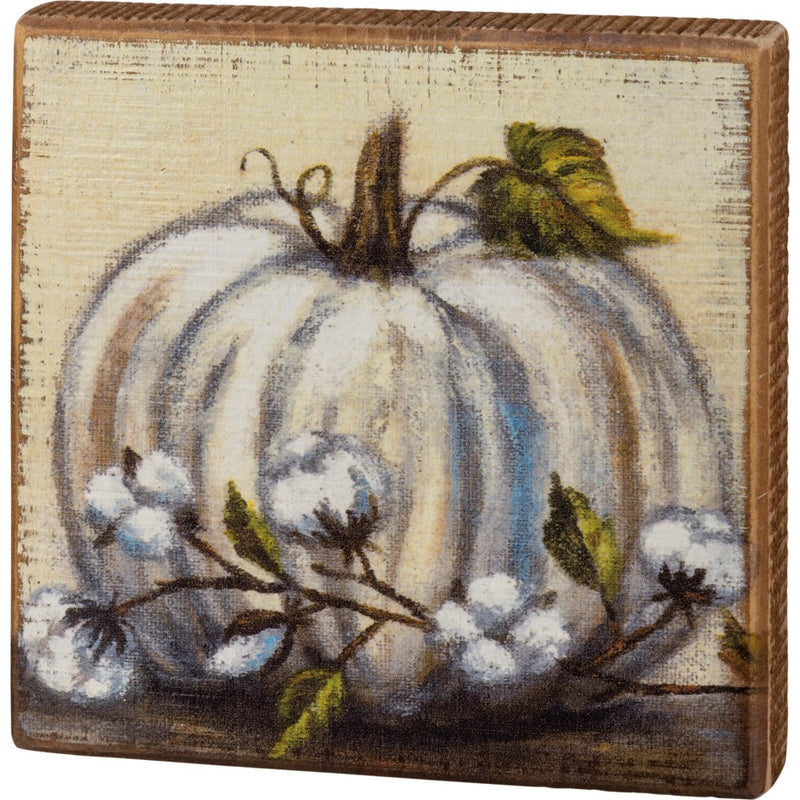 Block Sign White Pumpkin