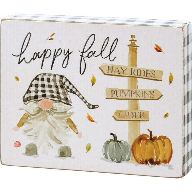 Block Sign Happy Fall