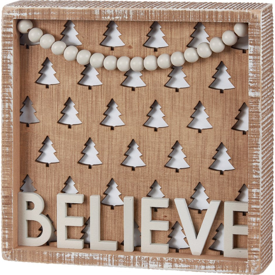 Inset Box Sign Believe