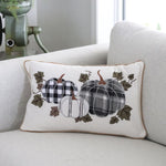 Plaid Pumpkin Applique Pillow