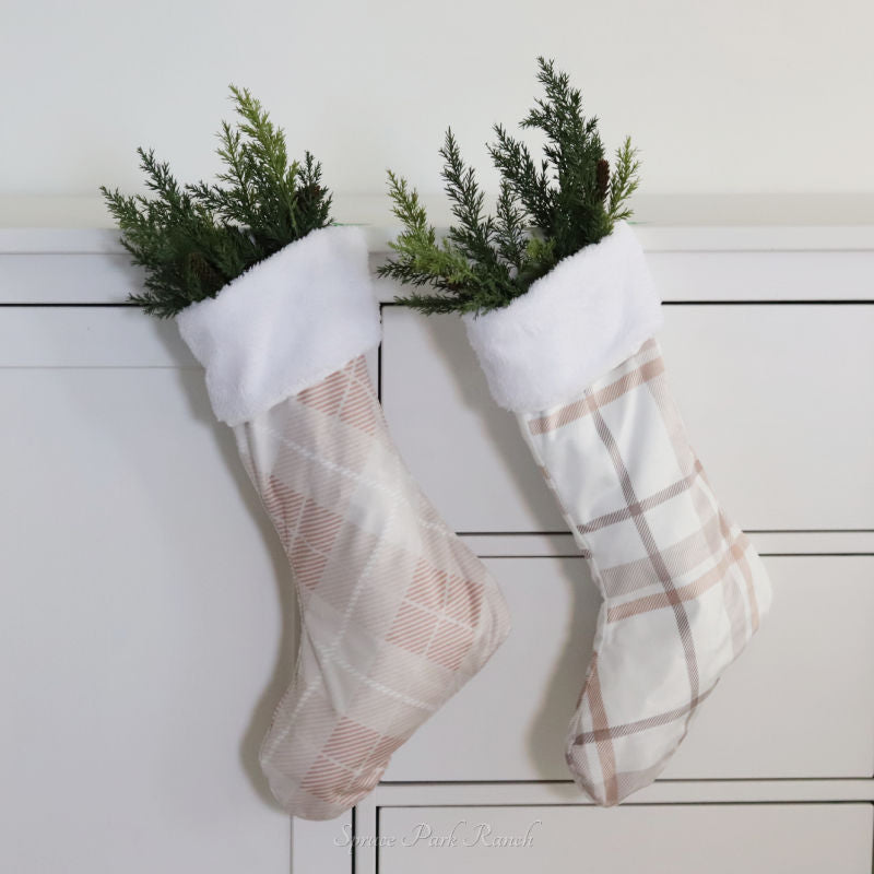 Christmas Scandi Plaid Stocking
