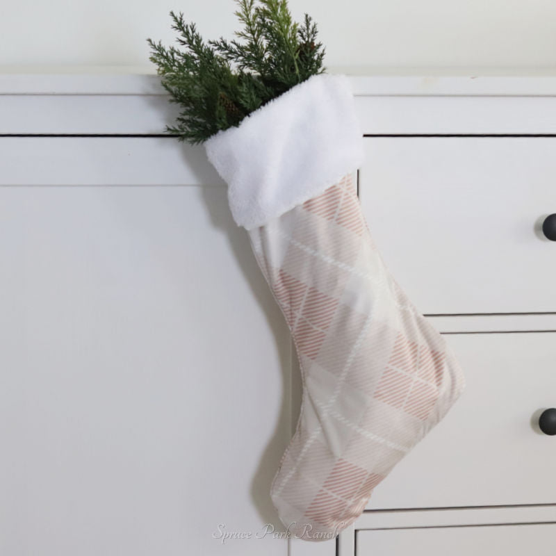 Christmas Scandi Plaid Stocking