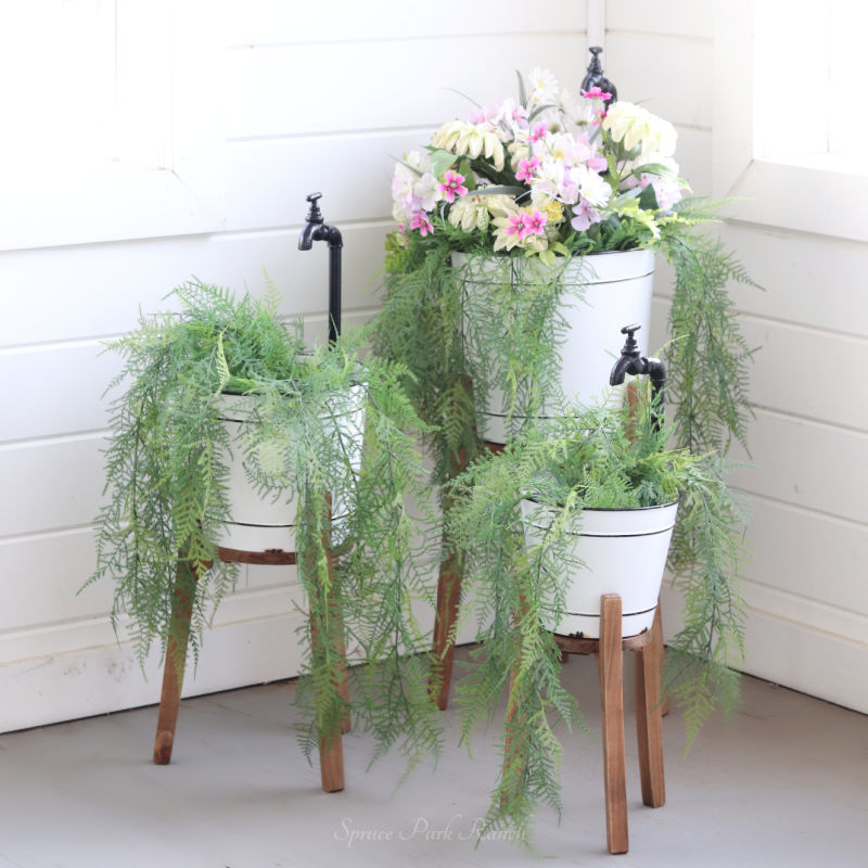 Metal Faucet Planter