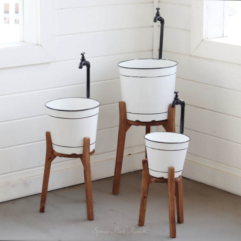 Metal Faucet Planter