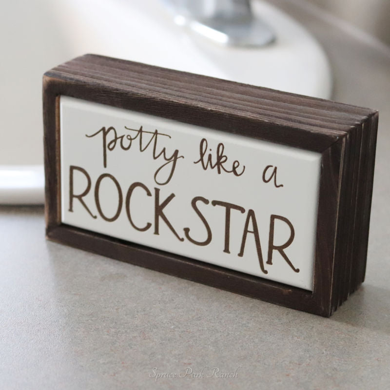 Inset Box Sign Potty Like A Rock Star