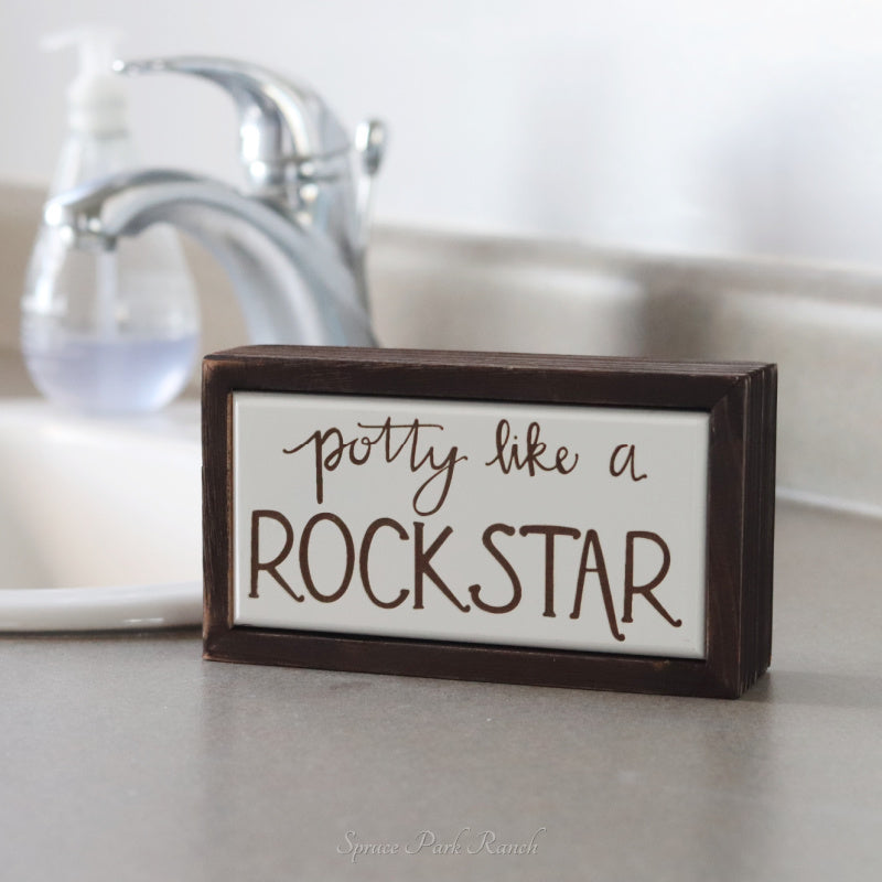 Inset Box Sign Potty Like A Rock Star
