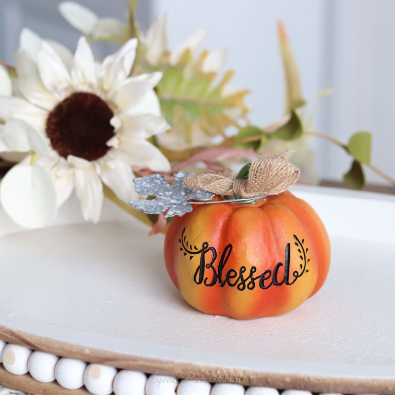 Metal Leaf Resin Pumpkin Orange