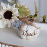 Metal Leaf Resin Pumpkin White