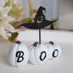 White Resin BOO Pumpkins