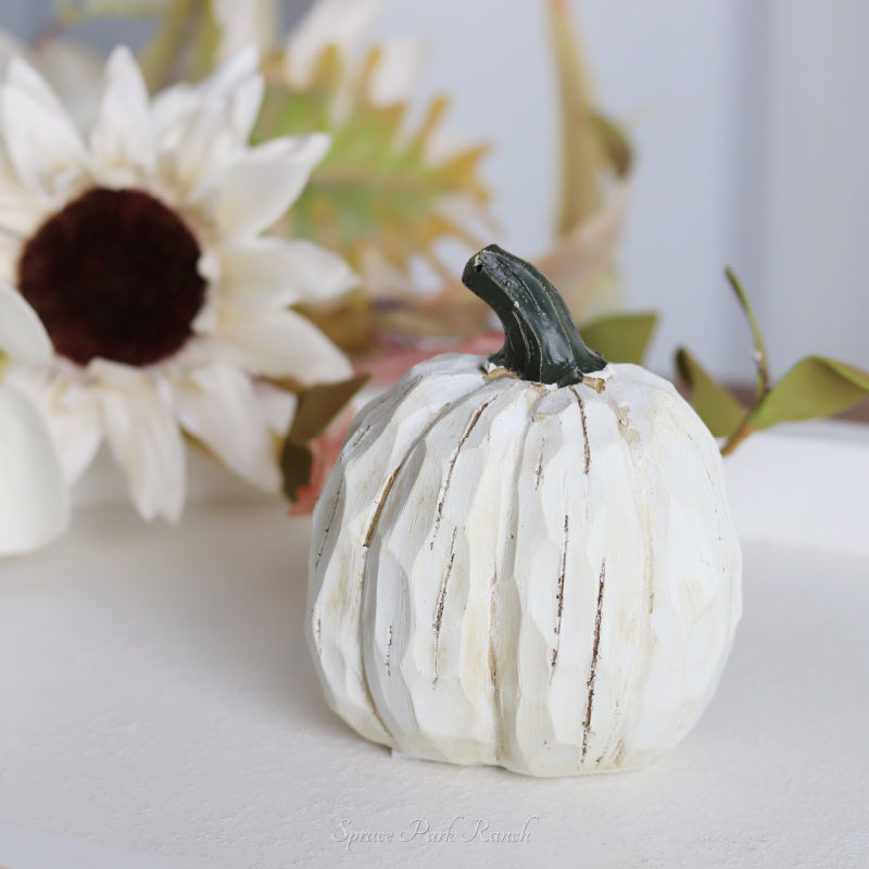 Wood Look Resin Pumpkin
