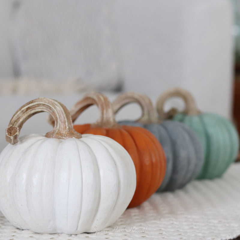 Colourful Harvest Resin Pumpkin