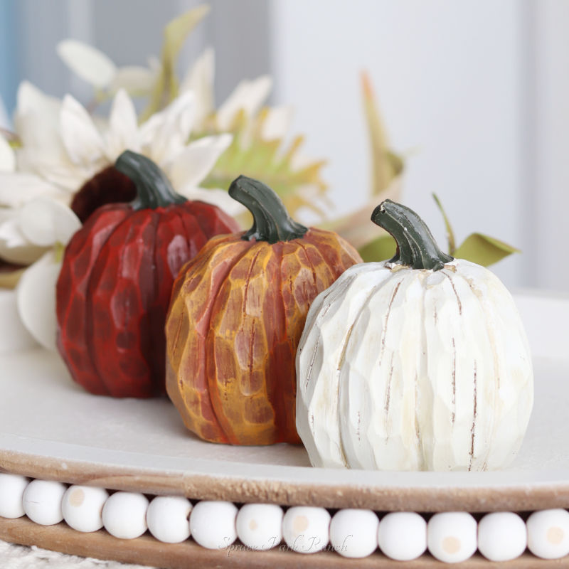 Wood Look Resin Pumpkin
