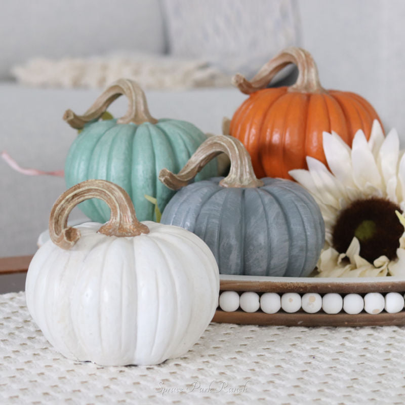 Colourful Harvest Resin Pumpkin