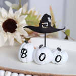 White Resin BOO Pumpkins