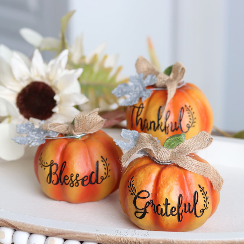 Metal Leaf Resin Pumpkin Orange