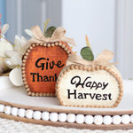 Beaded Resin Wood Look Pumpkin Block