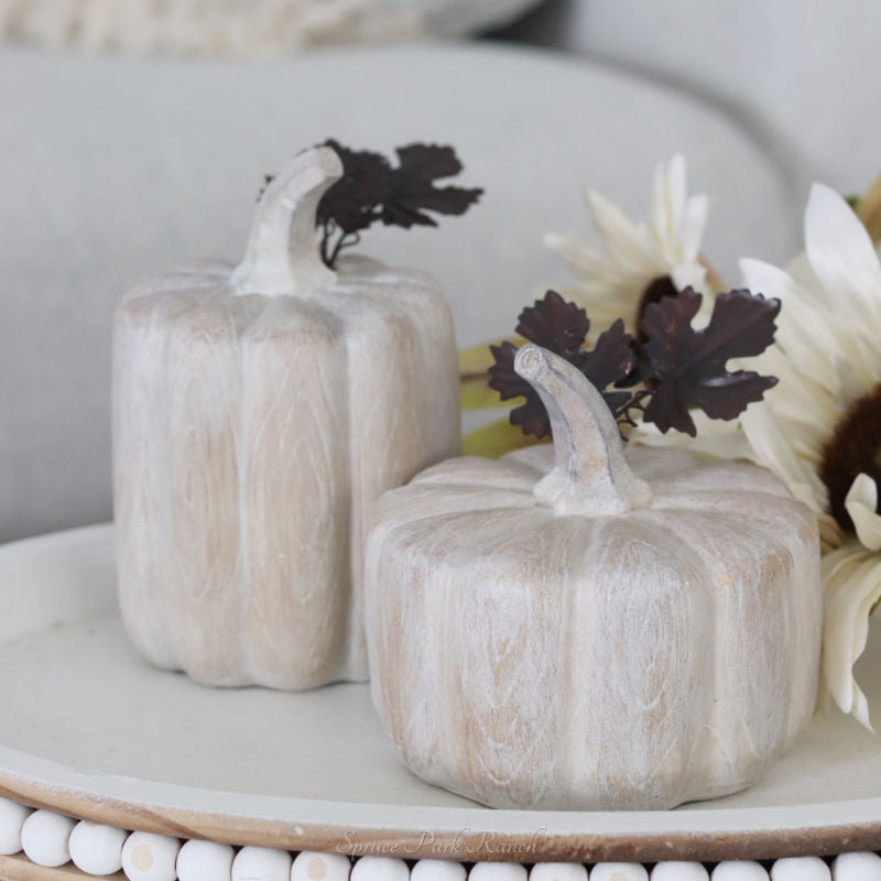 Wood Finish Resin Pumpkin