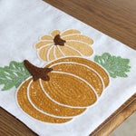 Pumpkin Applique Linen Table Runner