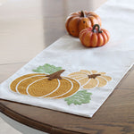 Pumpkin Applique Linen Table Runner