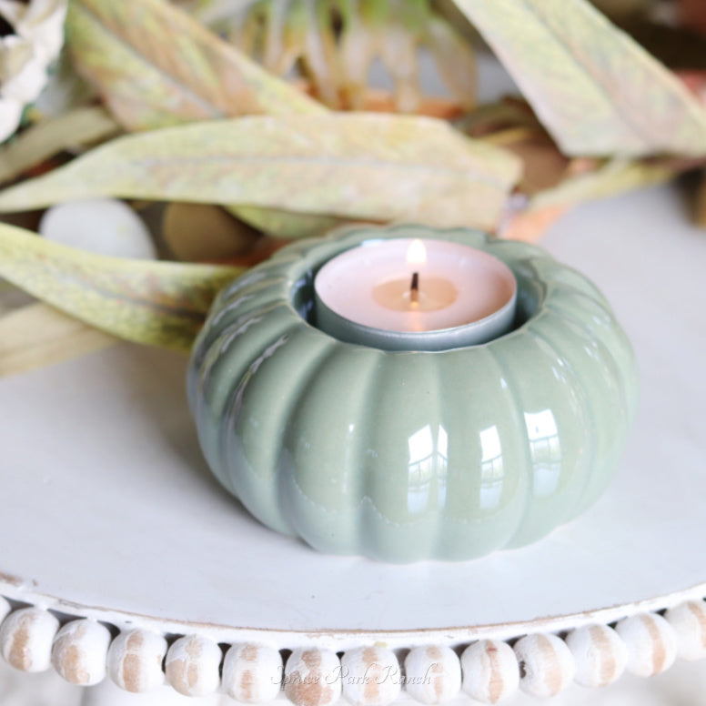 Ceramic Pumpkin Tealight Holder