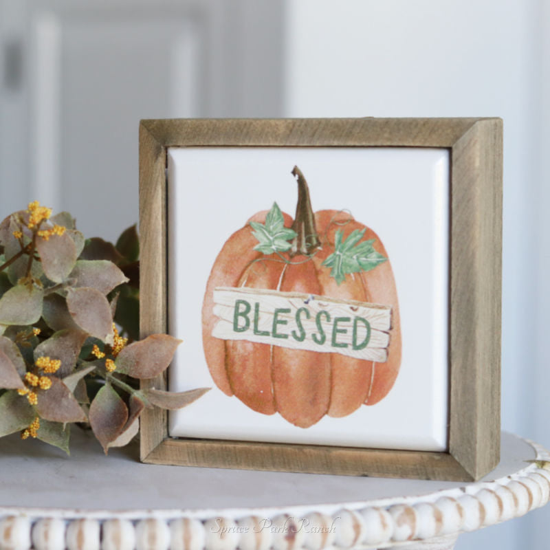 Pumpkin Tile Sign