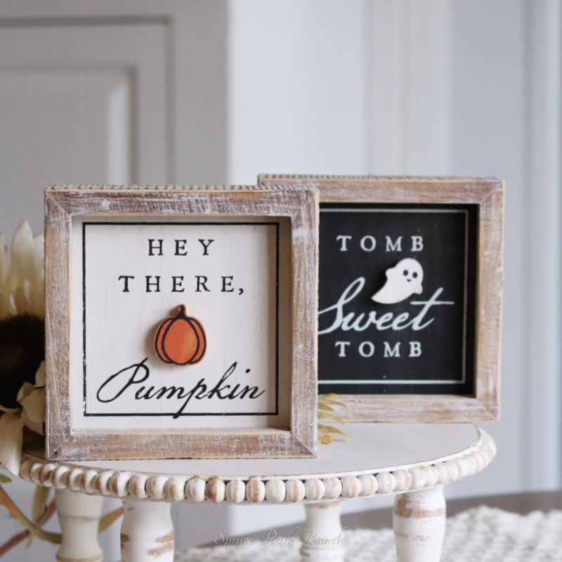 Reversible Tomb and Pumpkin Sign