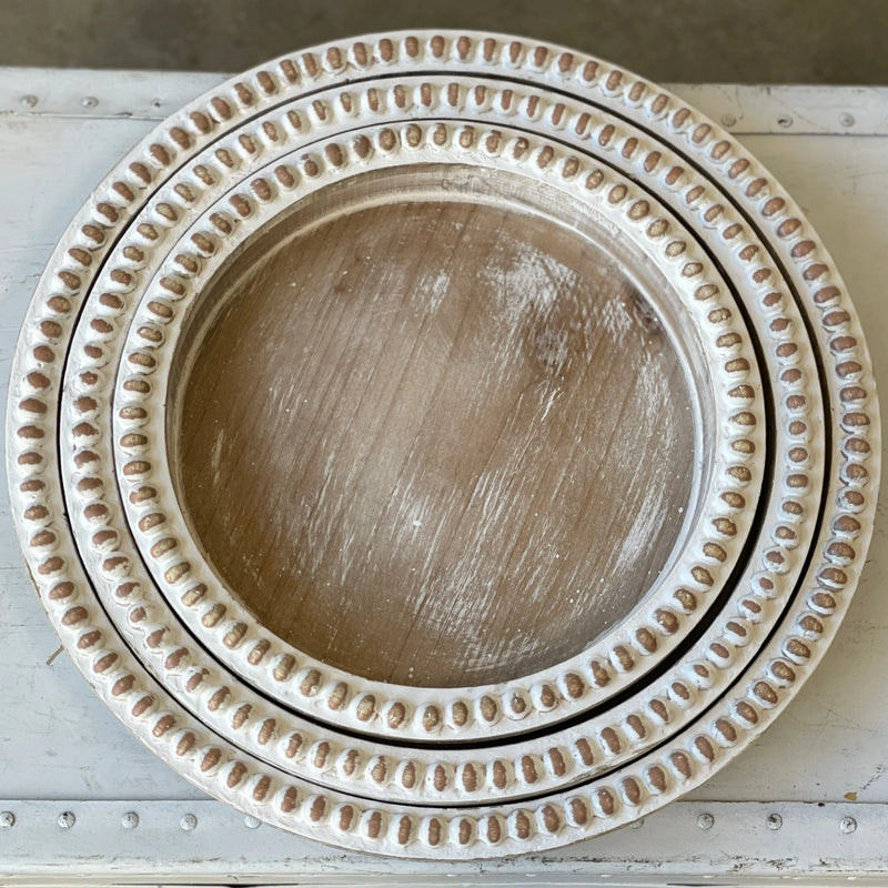 Palermo Whitewashed Round Tray