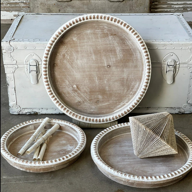 Palermo Whitewashed Round Tray