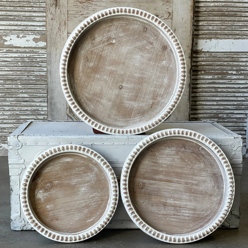 Palermo Whitewashed Round Tray