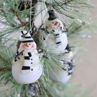 Black and White Resin Snowman