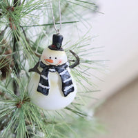 Black and White Resin Snowman