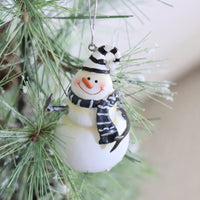 Black and White Resin Snowman