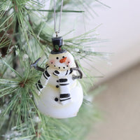 Black and White Resin Snowman