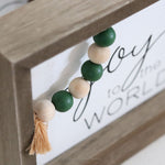 Reversible Wood Holiday Table Sign Joy Harvest