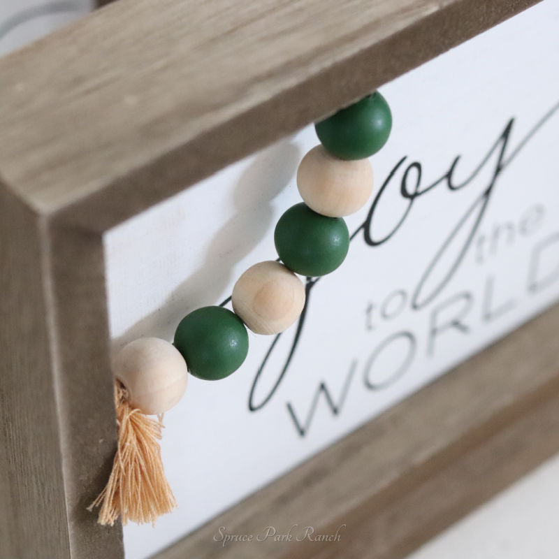 Reversible Wood Holiday Table Sign Joy Harvest