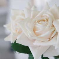 Duchess Rose White Stem Real Touch 25”