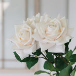 Duchess Rose White Stem Real Touch 25”