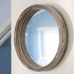 Round Wood Framed Mirror