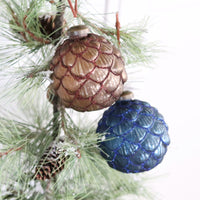 Round Pinecone Glass Ball Ornament