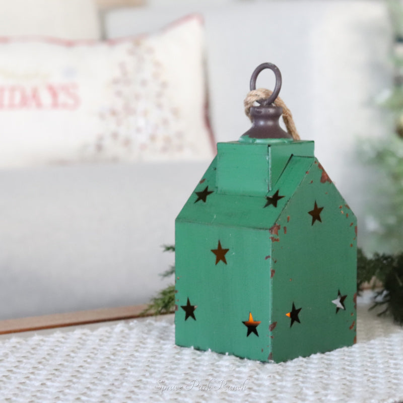 Distressed Metal Hanging House