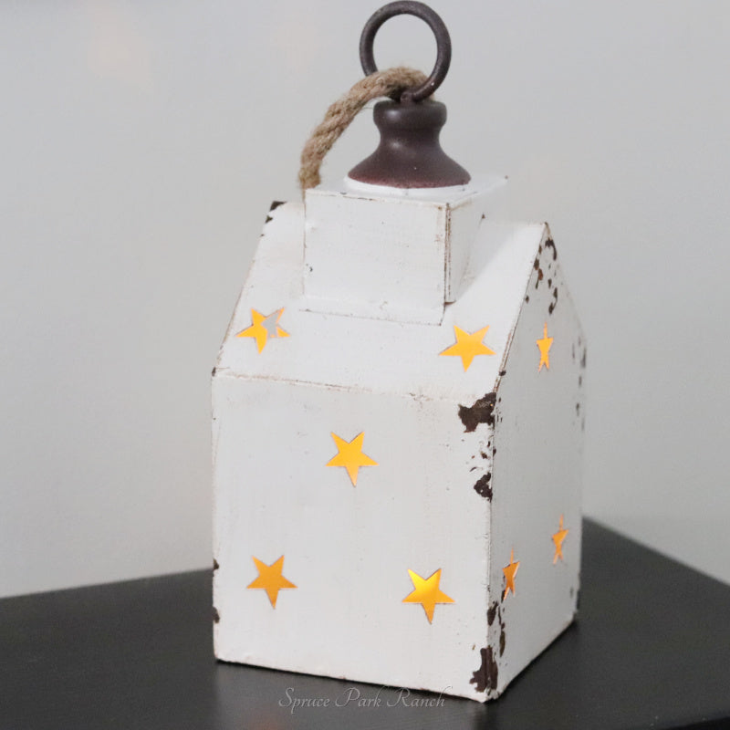 Distressed Metal Hanging House