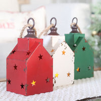 Distressed Metal Hanging House